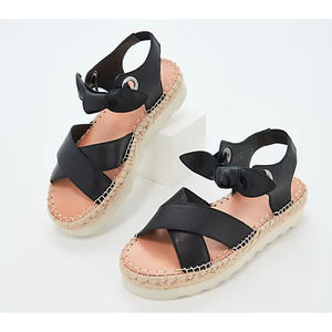 Reserved @sunnyrey Frye & Co Lula Bow Sandals Black Size 9.5 M NIB